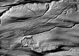 Lidar evidence of course of RR820 Barnard Castle to Bowes. Lidar data © DEFRA, image D Armstrong Lidar evidence of course of RR820 Barnard Castle to Bowes. Lidar data © DEFRA, image D Armstrong